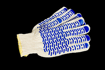 Image showing Safety gloves isolated on black