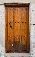 Image showing Old wooden entrance door
