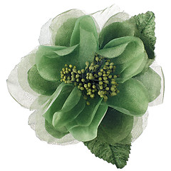 Image showing Green fabric flower