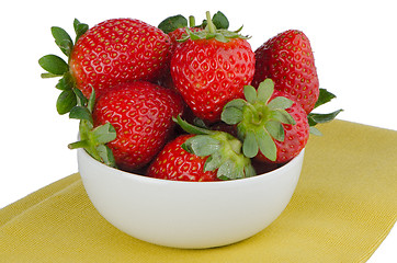 Image showing Fresh strawberries in bowl