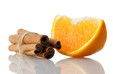 Image showing One orange fruit segment 