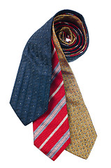 Image showing Closeup of three ties