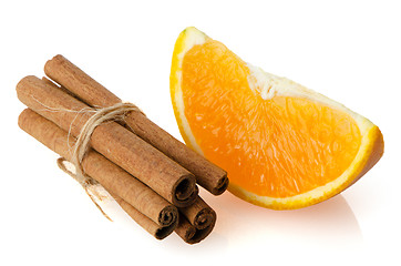 Image showing One orange fruit segment 