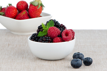 Image showing Bowl of berries fruits 