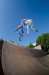 Image showing BMX Bike Stunt tail whip