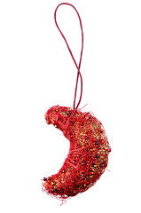 Image showing Red Christmas moon decoration
