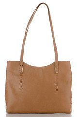 Image showing Womanish brown leather bag