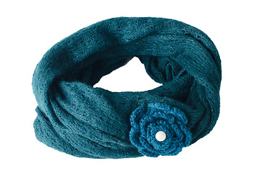 Image showing Warm scarf in blue 