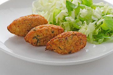 Image showing Fried breaded cod fish