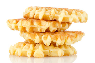 Image showing Pile of sweet waffles