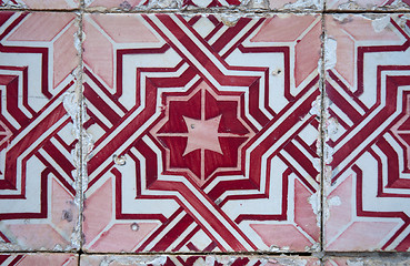 Image showing Traditional Portuguese glazed tiles