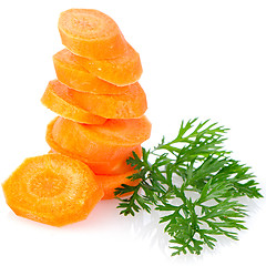 Image showing Pile of carrot slices