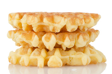 Image showing Pile of sweet waffles