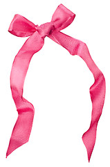 Image showing Pink satin bow isolated on white