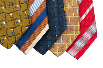Image showing Closeup of five ties