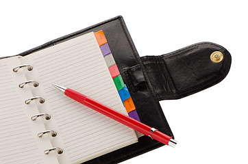Image showing Note book and pencil