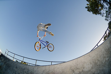 Image showing BMX Bike Stunt tail whip