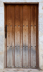 Image showing Old wooden entrance door