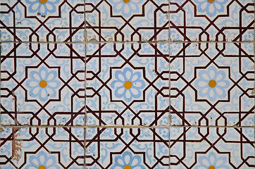 Image showing Traditional Portuguese glazed tiles