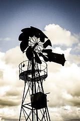 Image showing Old Farm Windmill