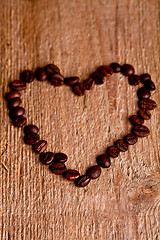 Image showing coffee beans in shape of a heart 