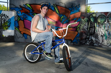 Image showing Rider on BMX