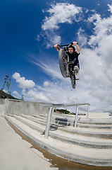 Image showing Bmx big air jump