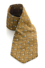 Image showing Yellow and blue pattern tie