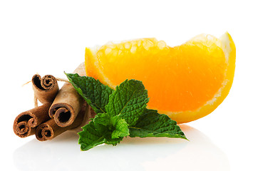 Image showing One orange fruit segment 