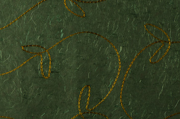 Image showing Stitched green recycled paper