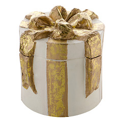 Image showing Christmas decorative white gift box 