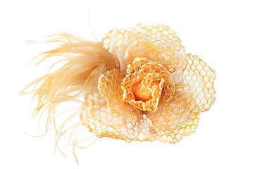 Image showing Yellow fabric flower