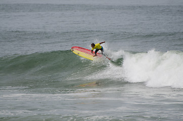 Image showing Surfer during the 1st stage of National Longboard Championship  