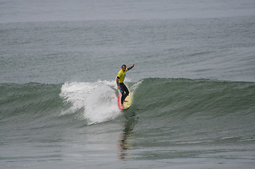 Image showing Surfer during the 1st stage of National Longboard Championship  