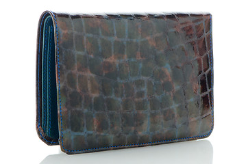 Image showing Blue leather purse 