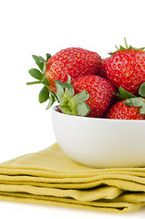 Image showing Fresh strawberries in bowl