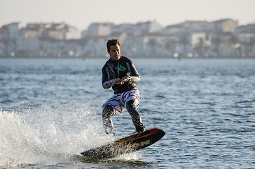 Image showing Sergio Lopes during the wakeboard demo