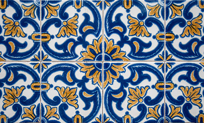 Image showing Traditional Portuguese glazed tiles