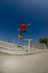 Image showing Skateboarder on a slide