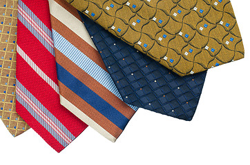 Image showing Closeup of five ties