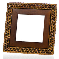 Image showing Bamboo weave picture frame