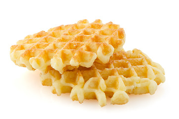 Image showing Pile of sweet waffles