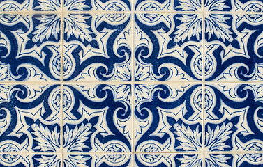 Image showing Traditional Portuguese glazed tiles