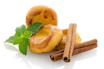 Image showing Baked cookies with mint 