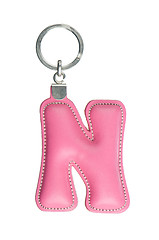 Image showing Leather keychain with letter N