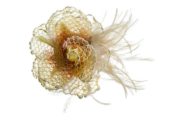 Image showing Yellow fabric flower