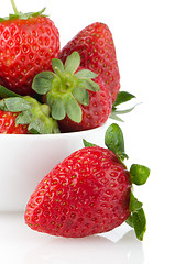 Image showing Fresh strawberries in bowl