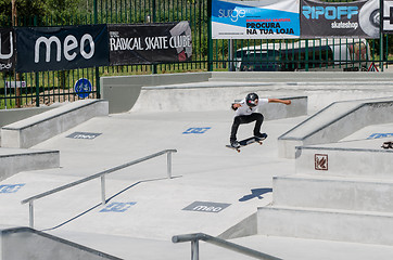 Image showing Unidentified skater on ollie transfer