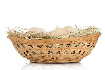 Image showing Eggs on a basket 