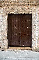 Image showing Old wooden entrance door